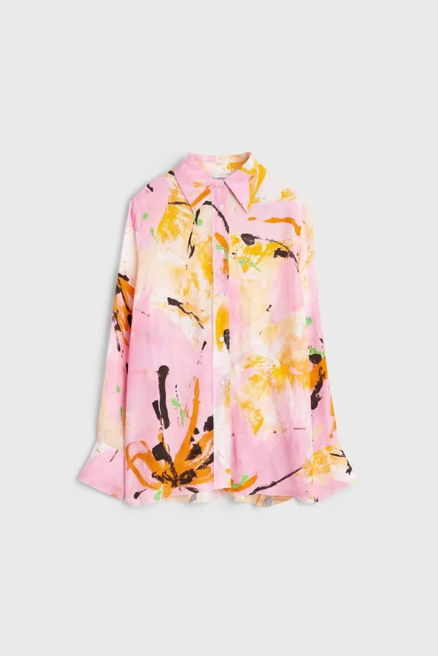Sofia Floral Shirt Whipped Cream Saffron Women Rodebjer Shirts and Blouses