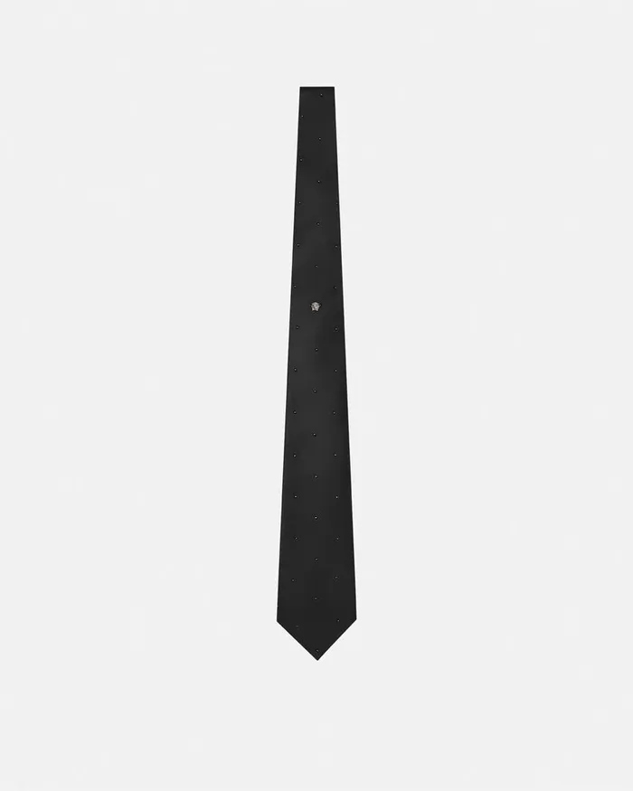 Soft Accessories Men Versace Crystal Medusa Silk Tie Black