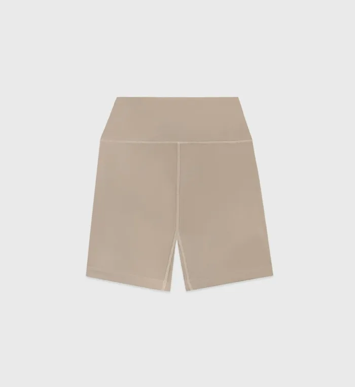 Sporty and Rich Activewear Women Serif Logo Biker Short 8211 ElephantWhite