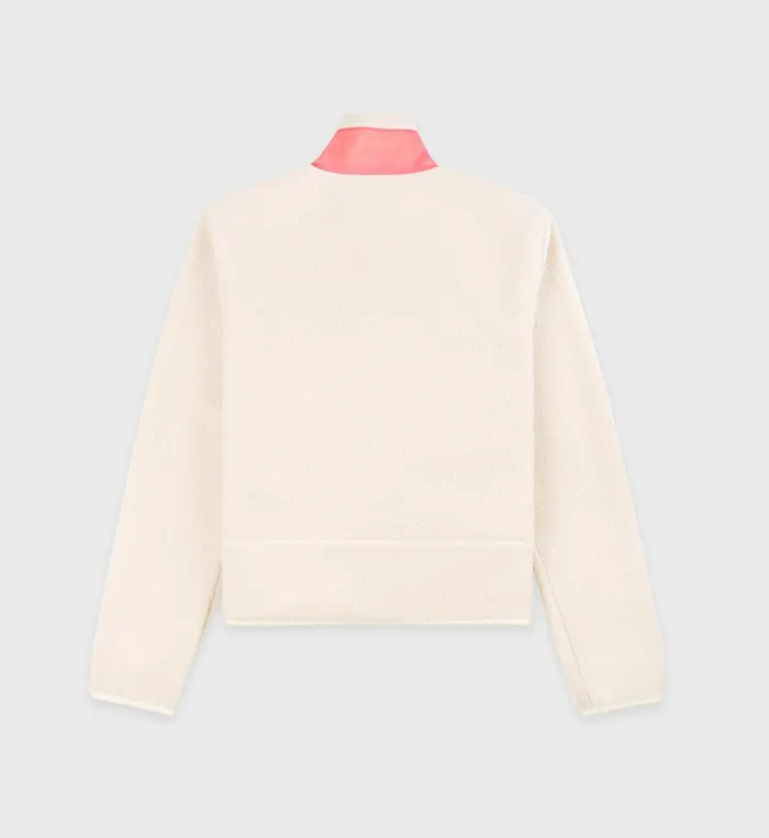 Sporty and Rich Coats Women Zipped Sherpa Jacket 8211 CreamDahlia