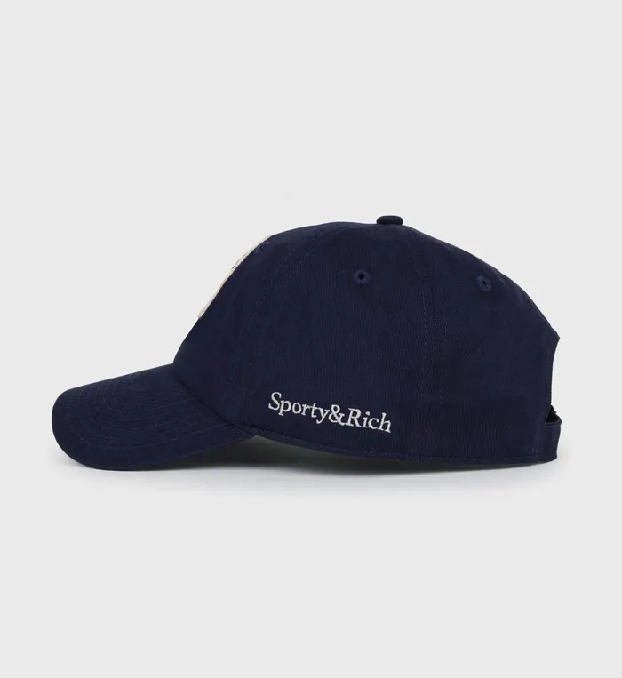 Sporty and Rich Hats Women Bristol Crest Hat 8211 NavyCream