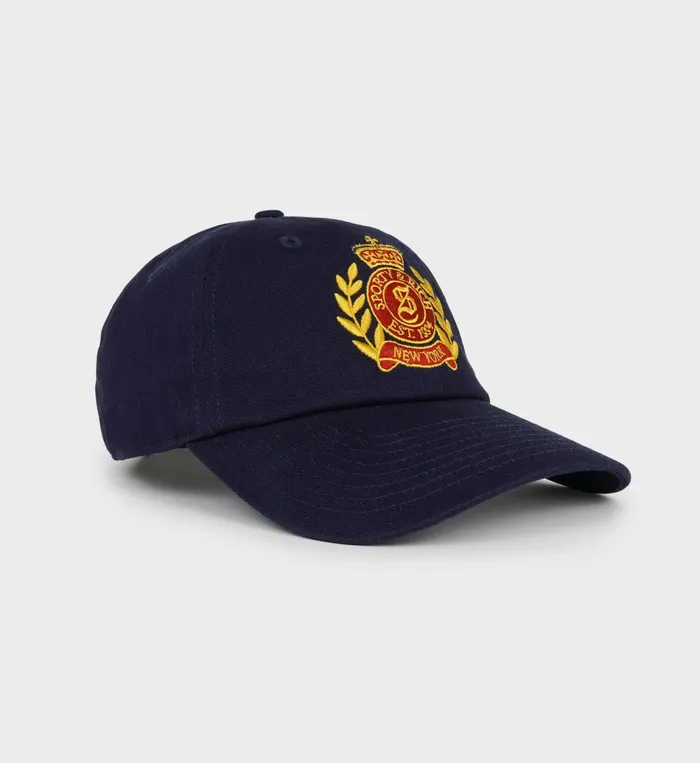 Sporty and Rich Hats Women NY Crest Hat 8211 NavyGold