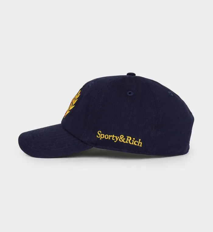 Sporty and Rich Hats Women NY Crest Hat 8211 NavyGold