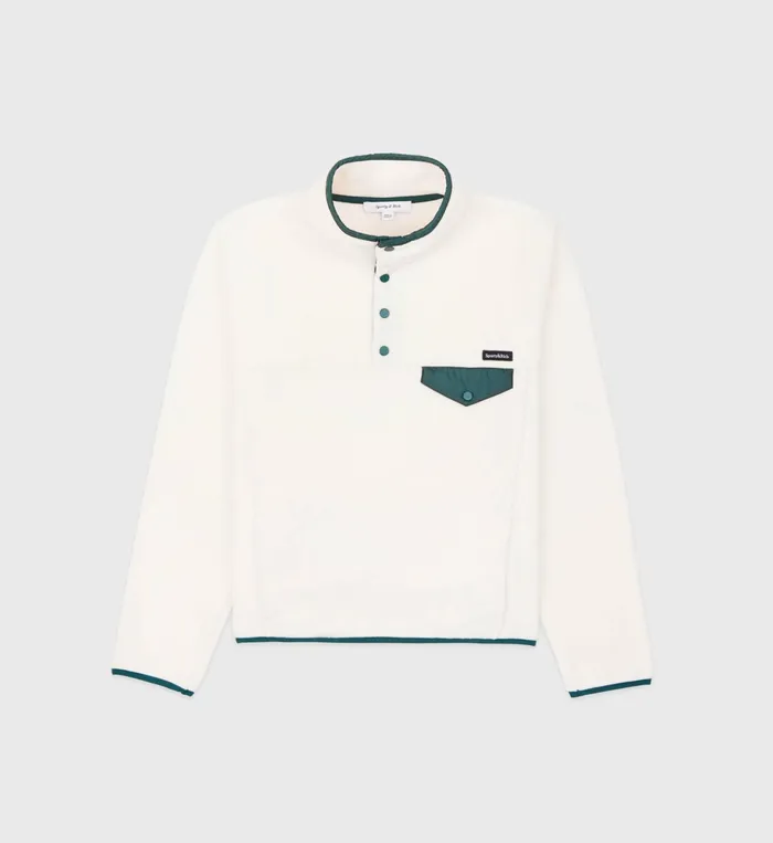 Sporty and Rich Polar Fleece And Sherpa Women Buttoned Polar Sweatshirt 8211 CreamForest Sporty and Rich Polar Fleece And Sherpa Women Buttoned Polar Sweatshirt 8211 CreamForest