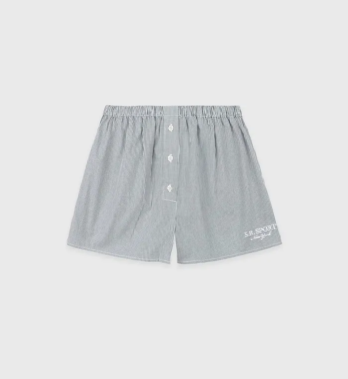 Sporty and Rich Shirting Women SR Sport Mini Boxer Short 8211 Forest Striped