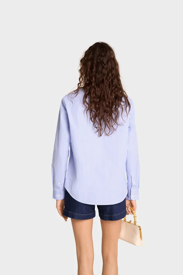 Sporty and Rich Shirting Women SRC Shirt 8211 BlueWhite Striped