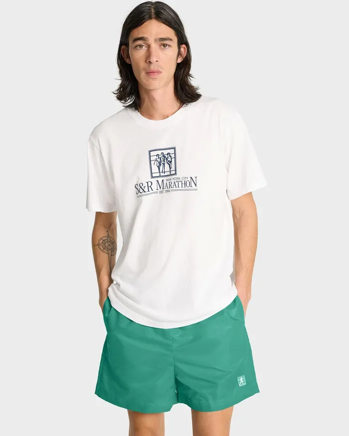 Sporty and Rich Shorts Men Running Woman Nylon Short 8211 Spring GreenWhite