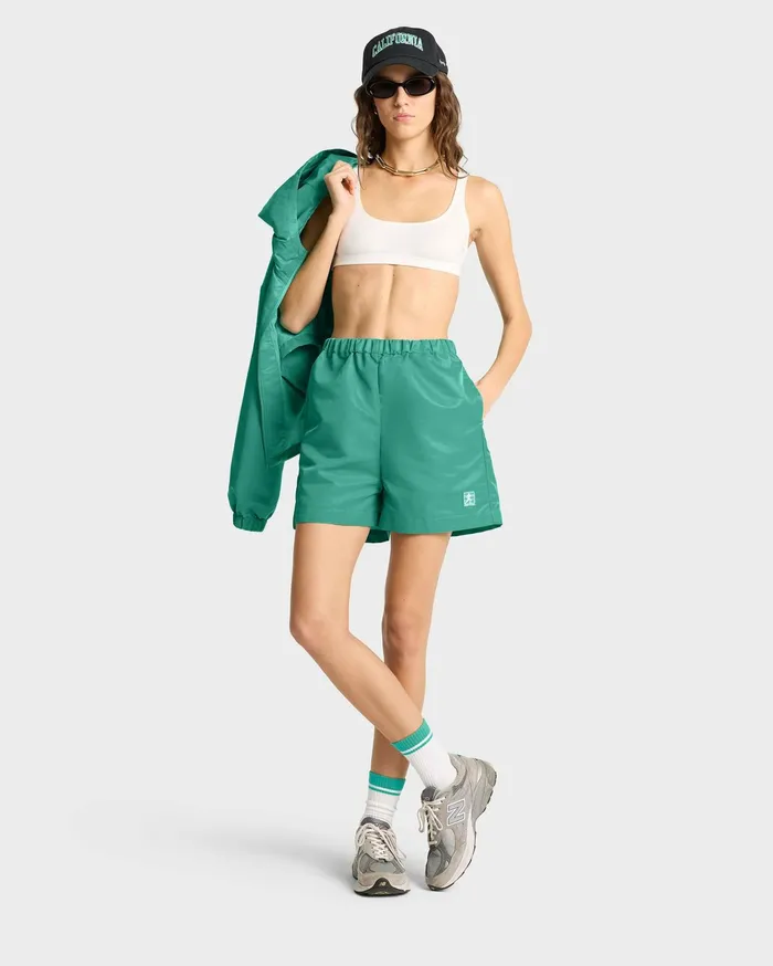 Sporty and Rich Shorts Men Running Woman Nylon Short 8211 Spring GreenWhite