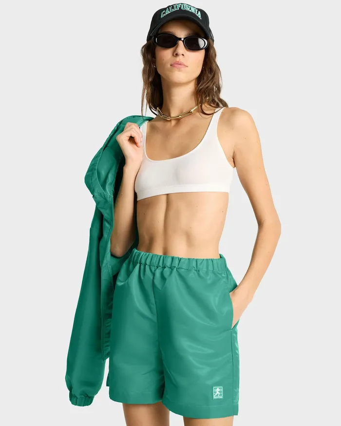 Sporty and Rich Shorts Men Running Woman Nylon Short 8211 Spring GreenWhite