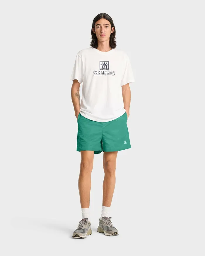 Sporty and Rich Shorts Men Running Woman Nylon Short 8211 Spring GreenWhite