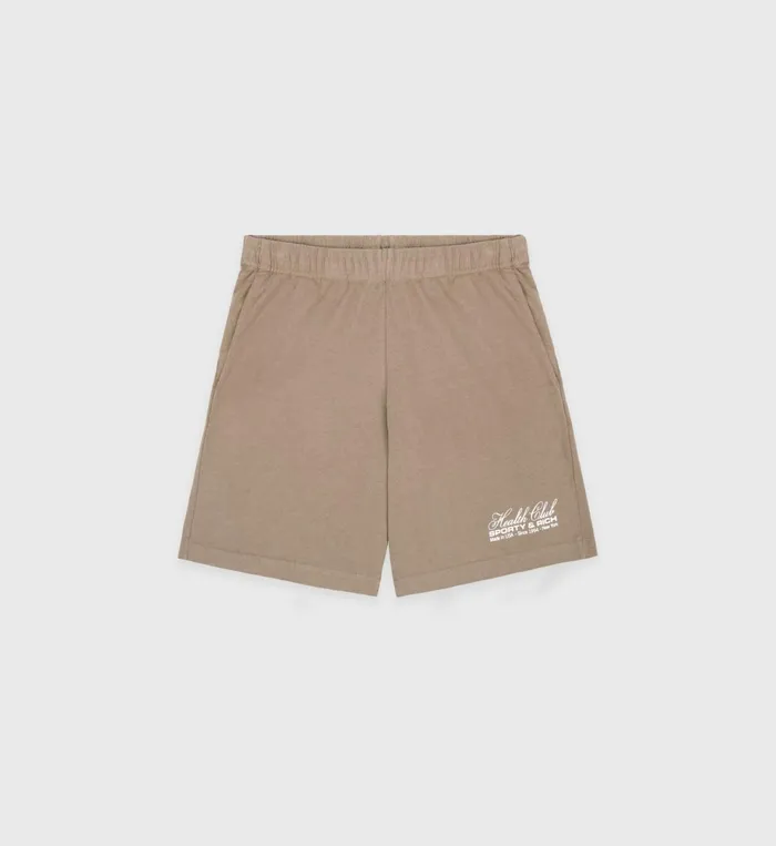 Sporty and Rich Shorts Women Made In USA Gym Short 8211 EspressoWhite