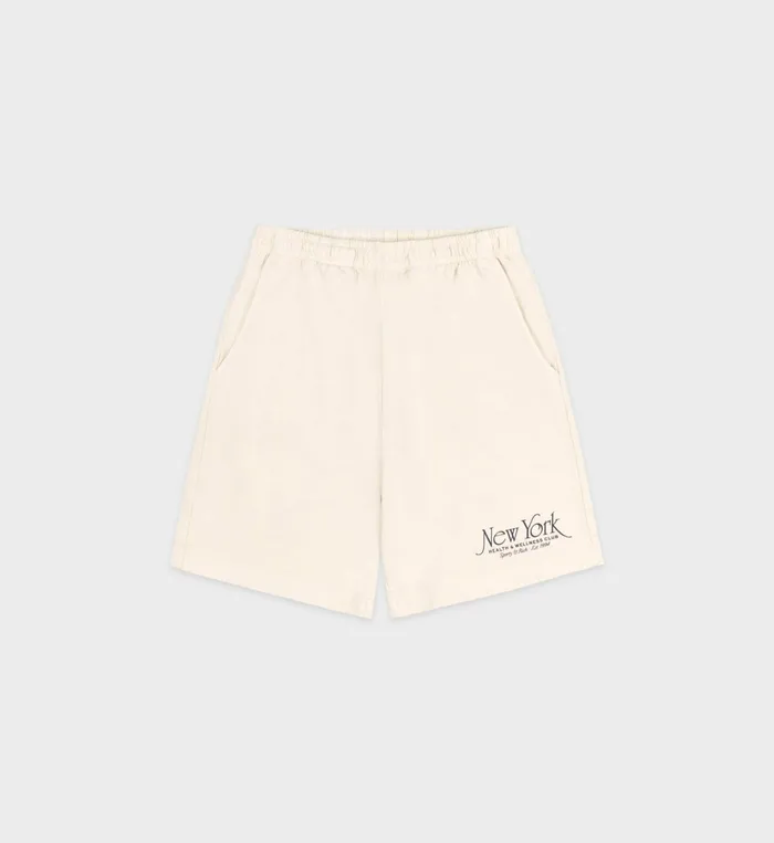 Sporty and Rich Shorts Women NY 94 Gym Short 8211 CreamNavy