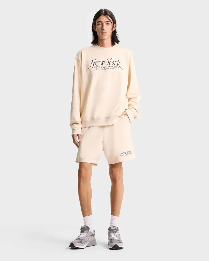 Sporty and Rich Shorts Women NY 94 Gym Short 8211 CreamNavy