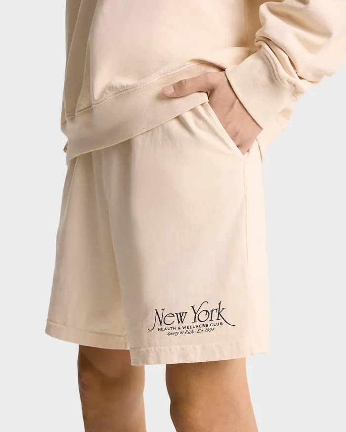 Sporty and Rich Shorts Women NY 94 Gym Short 8211 CreamNavy