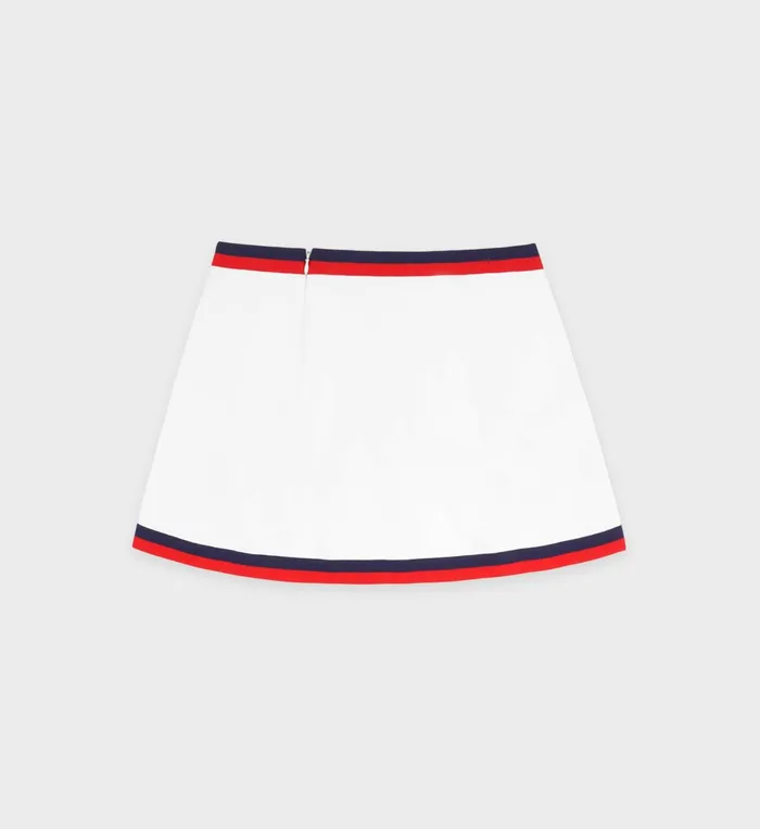 Sporty and Rich Skirts and Dresses Women Serif Logo Mila Skirt 8211 WhiteNavyRed