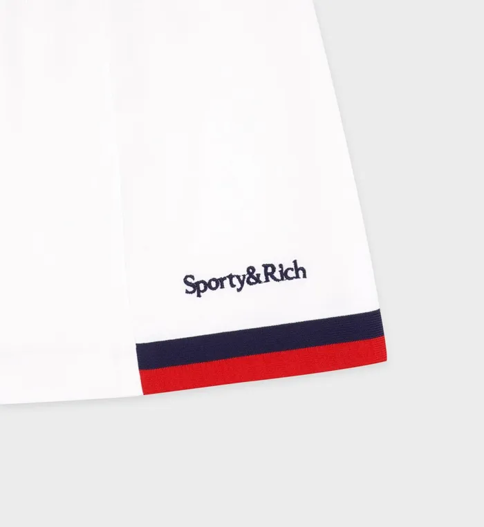 Sporty and Rich Skirts and Dresses Women Serif Logo Mila Skirt 8211 WhiteNavyRed