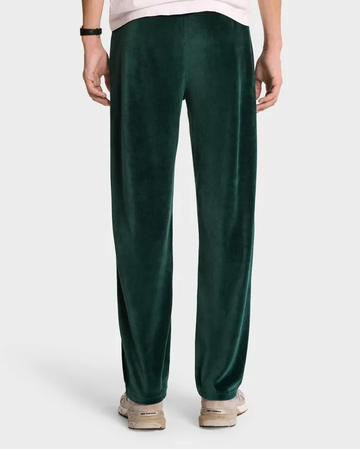 Sporty and Rich Sweatpants Women NY Crest Velour Track Pant 8211 ForestCream