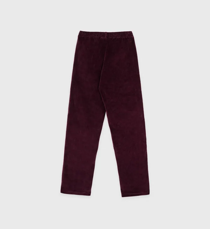 Sporty and Rich Sweatpants Women SR Sport Velour Track Pant 8211 Merlot