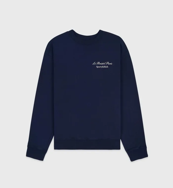 Sporty and Rich Sweatshirts Women Faubourg Crewneck 8211 NavyCream