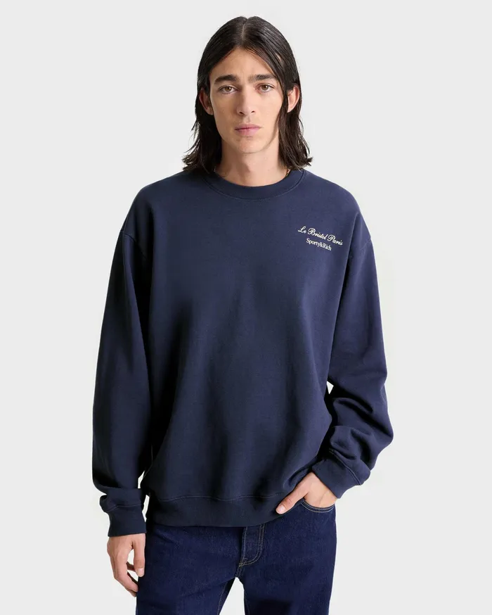 Sporty and Rich Sweatshirts Women Faubourg Crewneck 8211 NavyCream