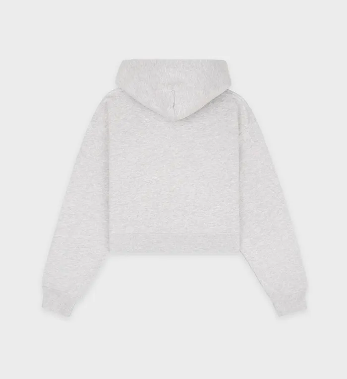 Sporty and Rich Sweatshirts Women NY Crest Cropped Hoodie 8211 Heather GrayGold