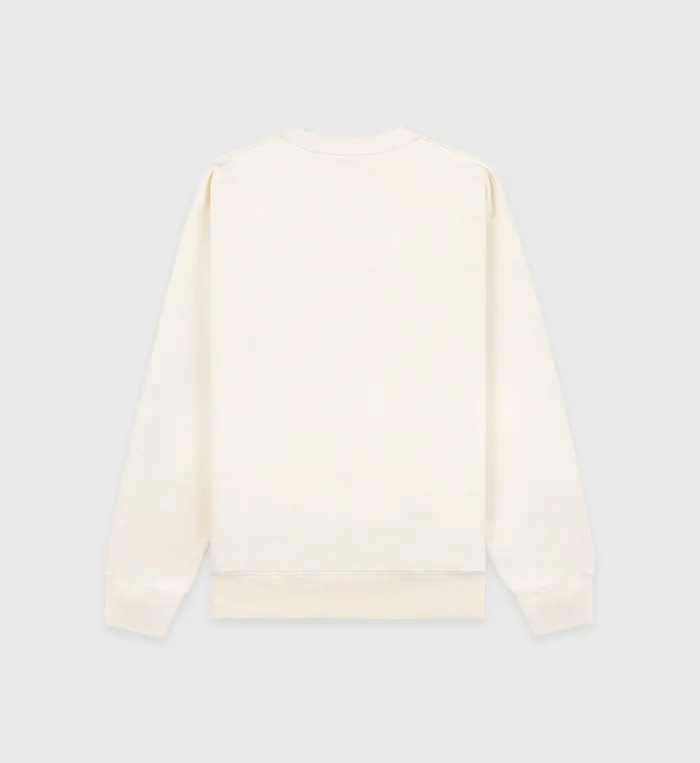 Sporty and Rich Sweatshirts Women Serif Logo Crewneck 8211 CreamNavy