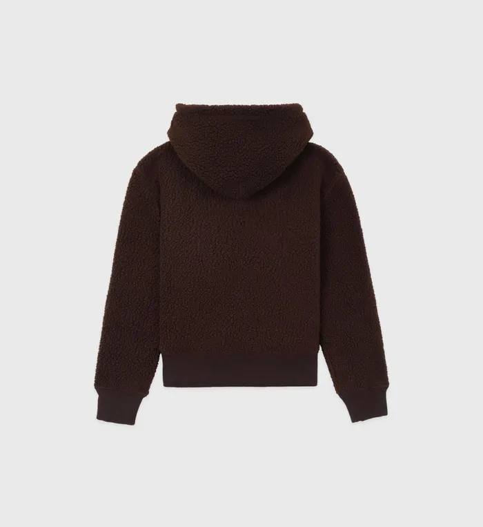 Sporty and Rich Sweatshirts Women Sherpa Health Hoodie 8211 Chocolate