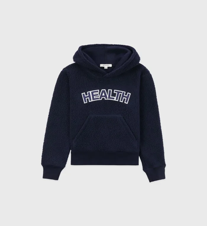 Sporty and Rich Sweatshirts Women Sherpa Health Hoodie 8211 Navy