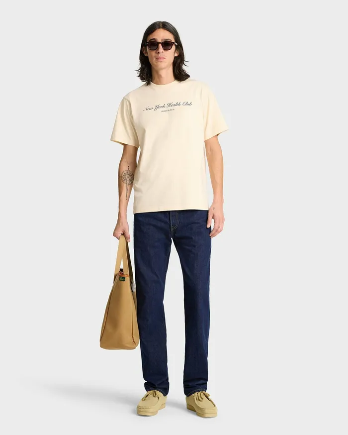 Sporty and Rich TShirts and Tops Women NY Health Club TShirt 8211 CreamNavy