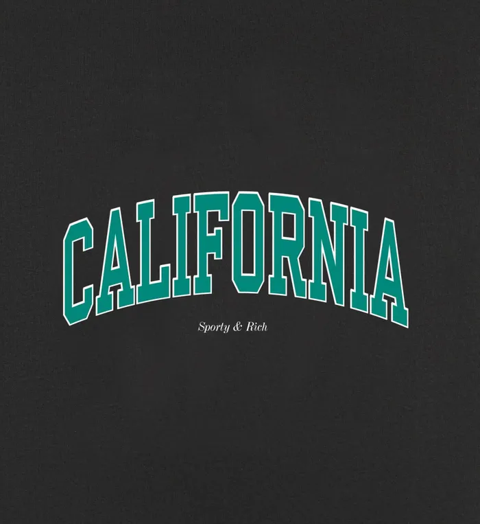 Sporty and Rich TShirts Men California TShirt 8211 Faded BlackSpring Green
