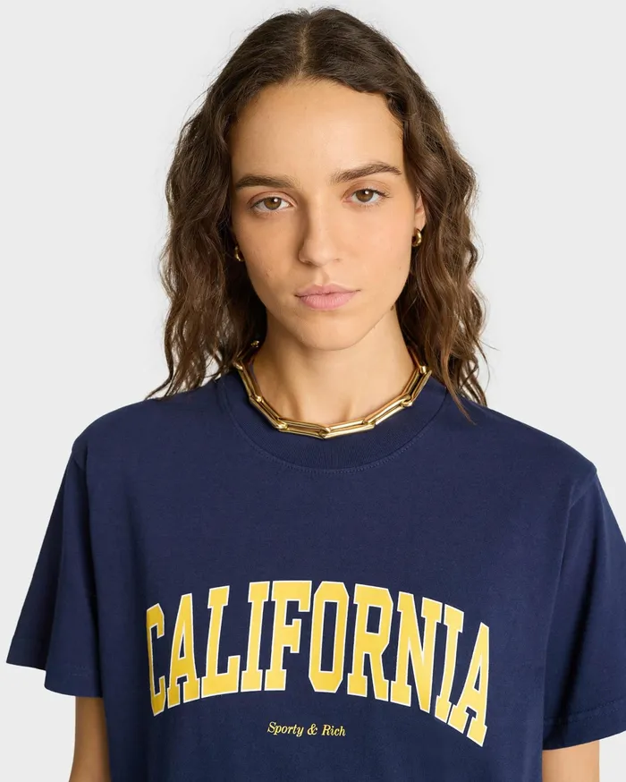 Sporty and Rich TShirts Men California TShirt 8211 NavyGold