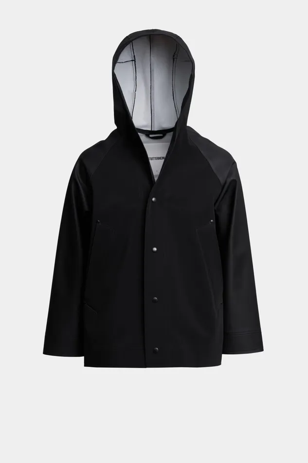 Stutterheim Bergamo Hooded Jacket Black Men Raincoats