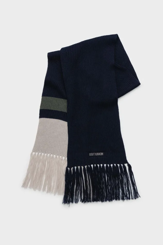Stutterheim Fringe Scarf Navy Women Scarves