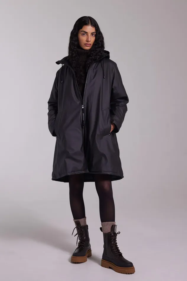 Stutterheim Mosebacke Winter Jacket Black Women Raincoats