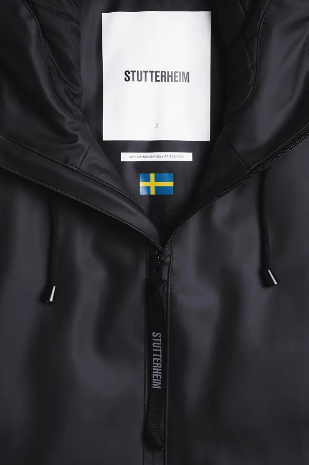 Stutterheim Mosebacke Winter Jacket Black Women Raincoats