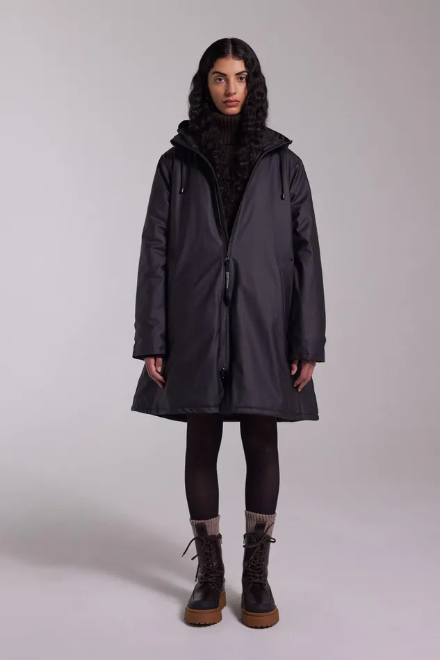 Stutterheim Mosebacke Winter Jacket Black Women Raincoats