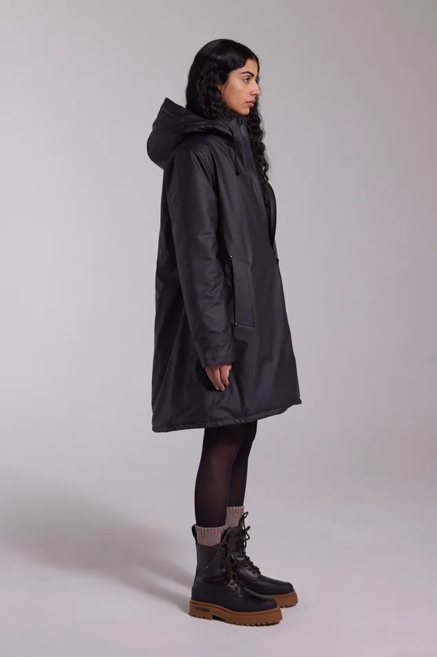 Stutterheim Mosebacke Winter Jacket Black Women Raincoats