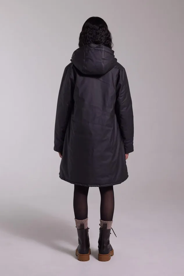 Stutterheim Mosebacke Winter Jacket Black Women Raincoats