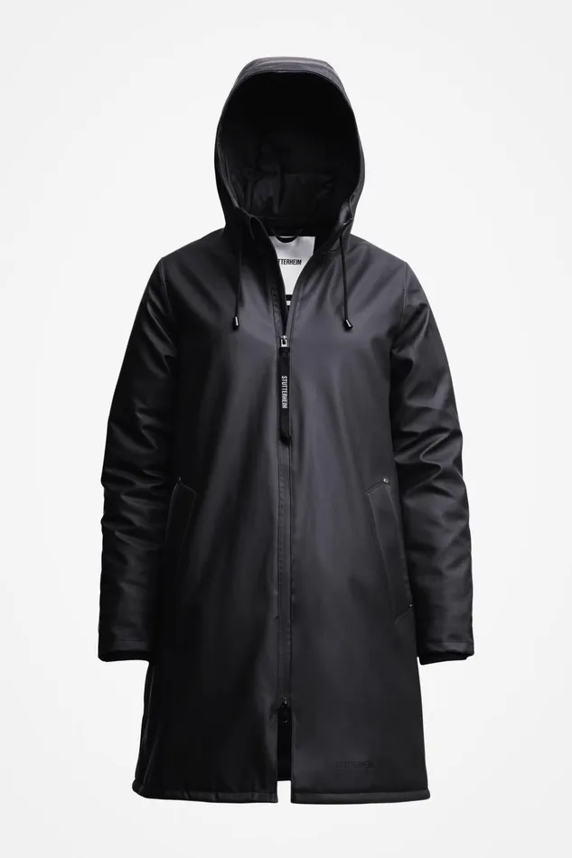 Stutterheim Mosebacke Winter Jacket Black Women Raincoats