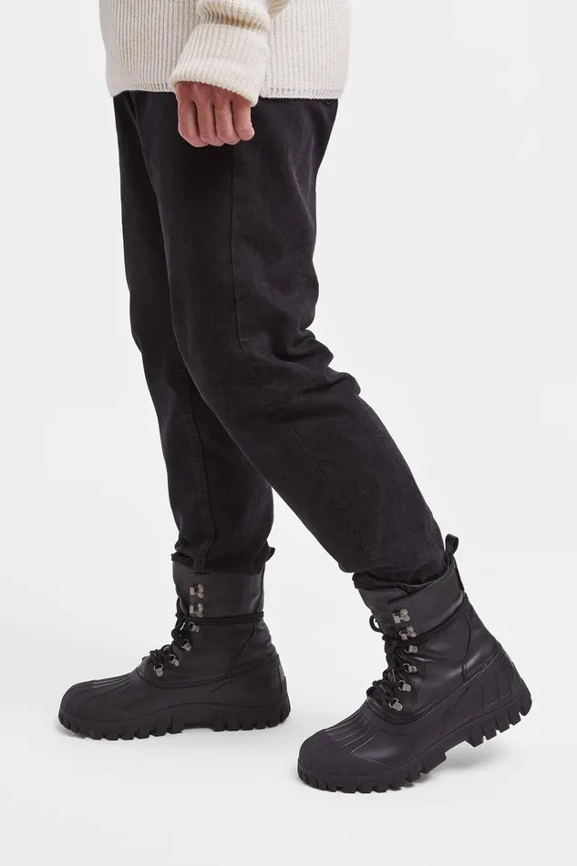 Stutterheim Patrol Boot Leather Black Women Leather Boots