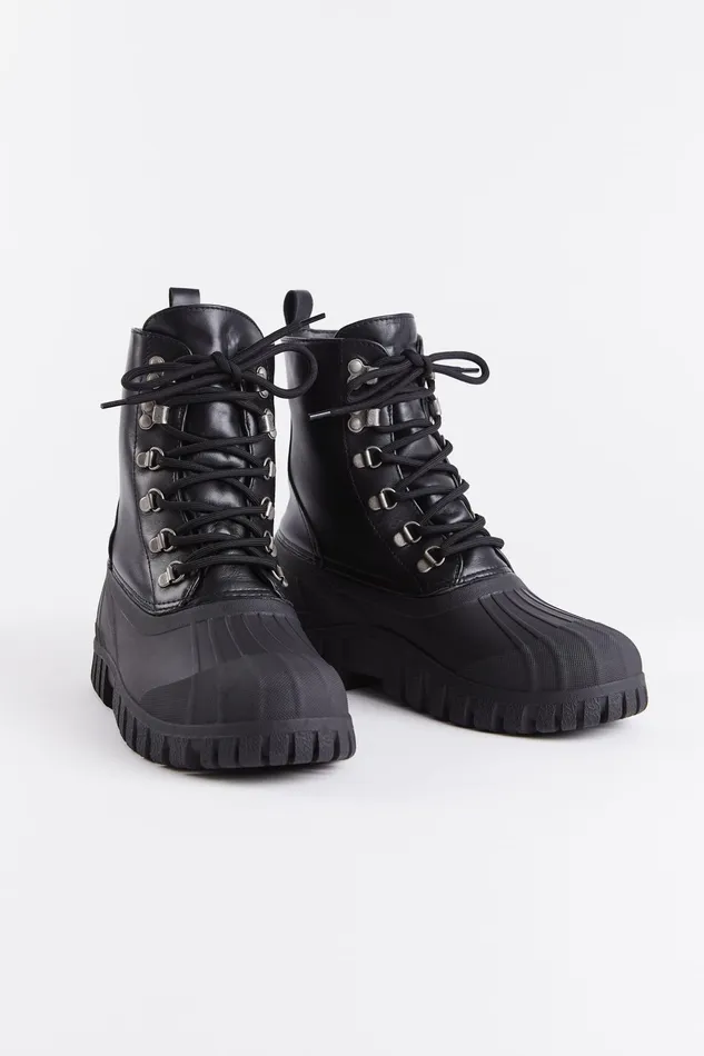 Stutterheim Patrol Boot Leather Black Women Leather Boots