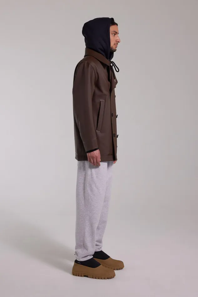 Stutterheim Tranholmen Double Breasted Raincoat Dark Brown Men Winter Coats