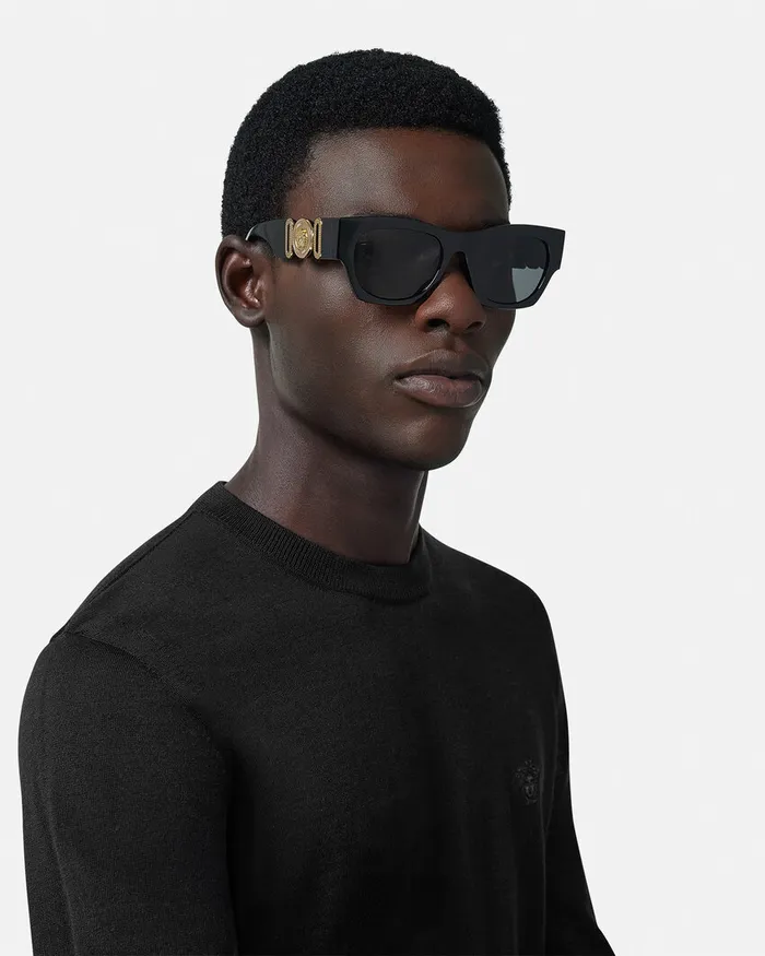 Sunglasses Men Versace Medusa Biggie Sunglasses Blackgold
