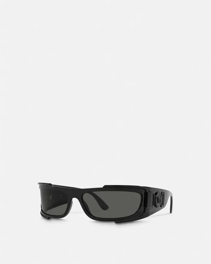 Sunglasses WomenMen Versace Medusa Biggie Wrap Sunglasses Black