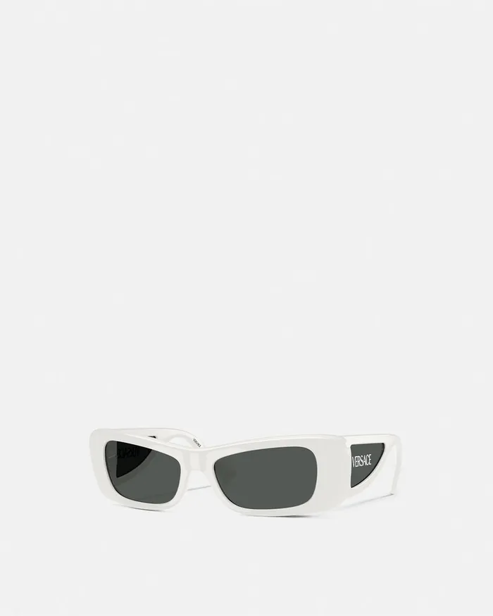 Sunglasses Women Versace Lens Logo Sunglasses White