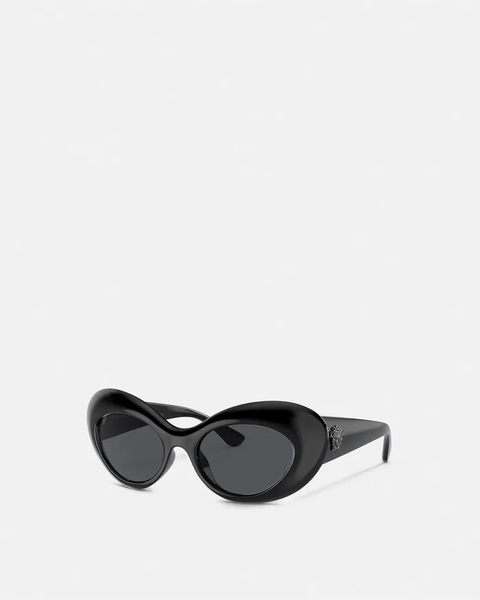 Sunglasses Women Versace Maxi La Medusa Oval Sunglasses Blackgold