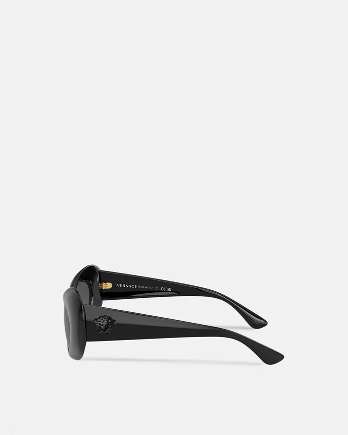 Sunglasses Women Versace Maxi La Medusa Oval Sunglasses Blackgold