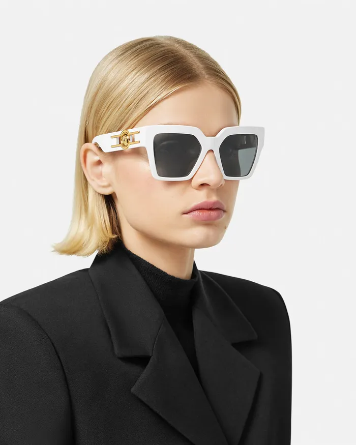 Sunglasses Women Versace Medusa Deco Butterfly Sunglasses White