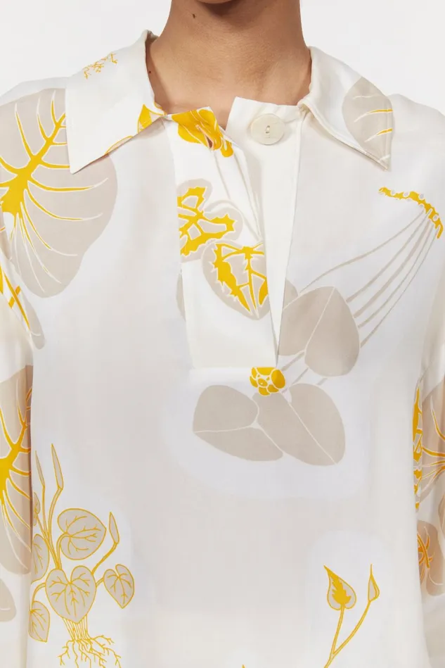 Sunshine Leaf Shirt Off White Women Rodebjer Shirts and Blouses