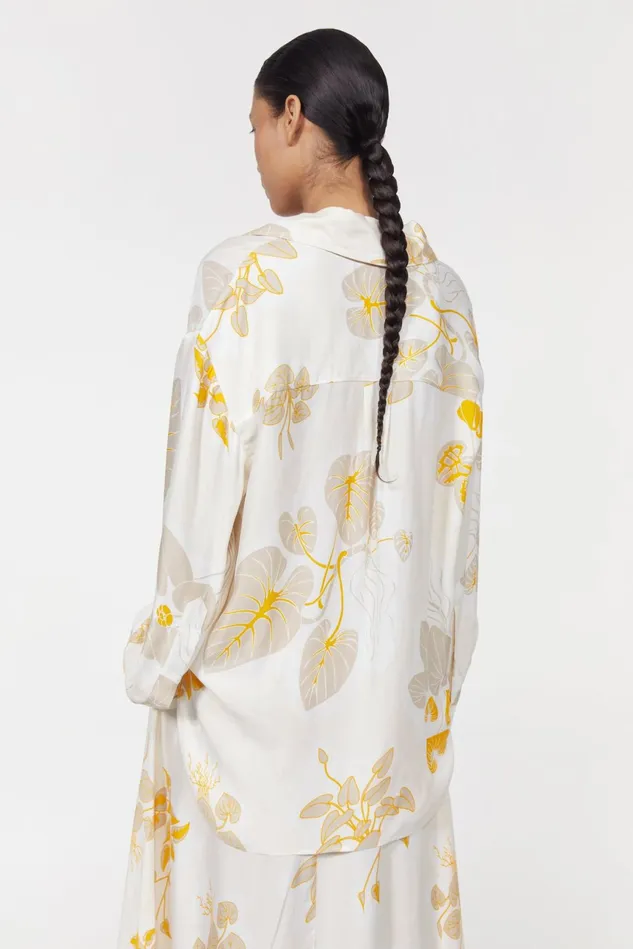 Sunshine Leaf Shirt Off White Women Rodebjer Shirts and Blouses